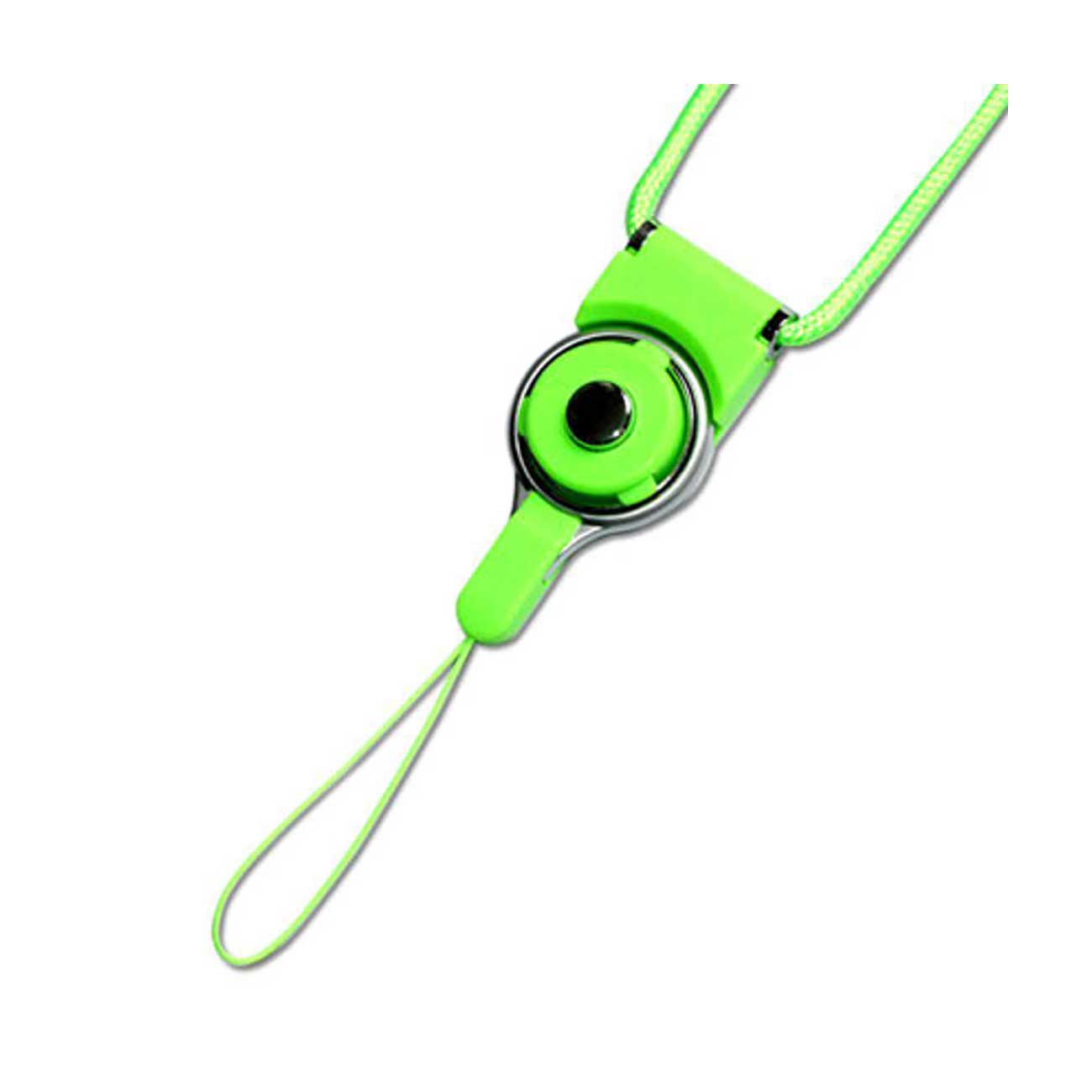 REIKO LONG LANYARD STRAP WITH CLIP IN GREEN